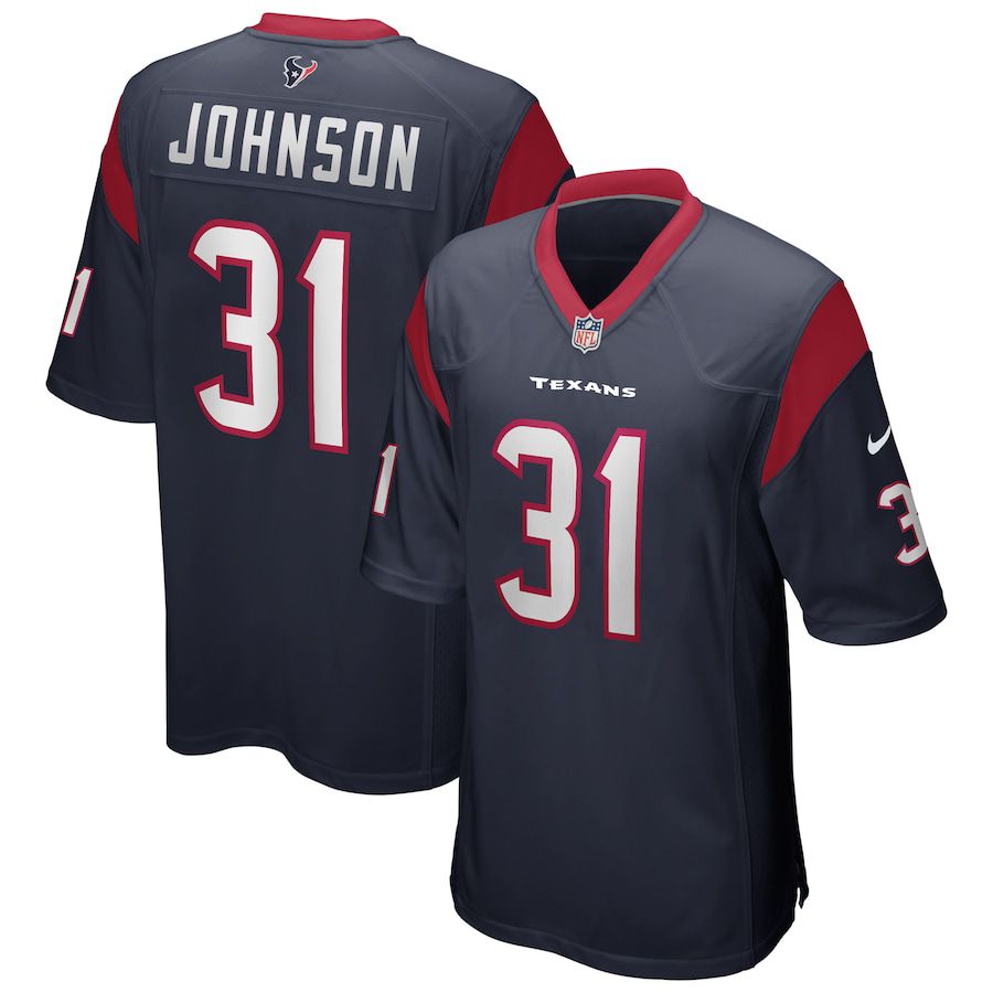 Men Houston Texans #31 David Johnson Nike Navy Game Player NFL Jersey